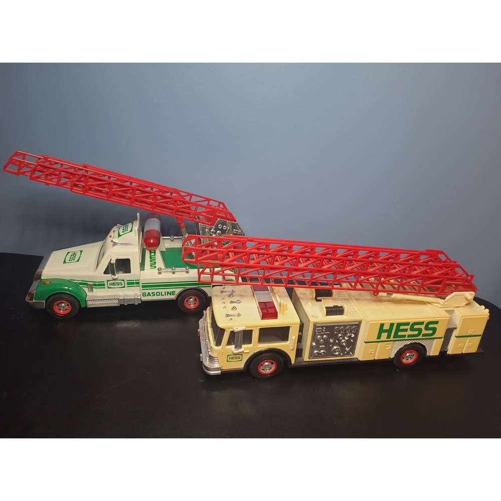 Lot of 2 1989 Hess Fire Truck Bank and 1994 Hess Rescue Truck‎